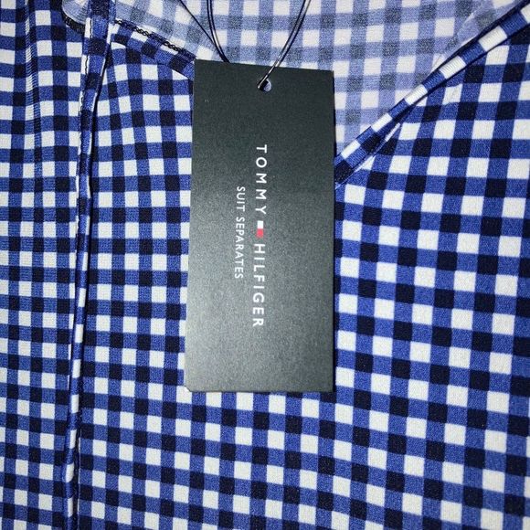 Tommy Hilfiger Gingham Ruffle Cap Sleeve Blouse NWT - Picture 3 of 5